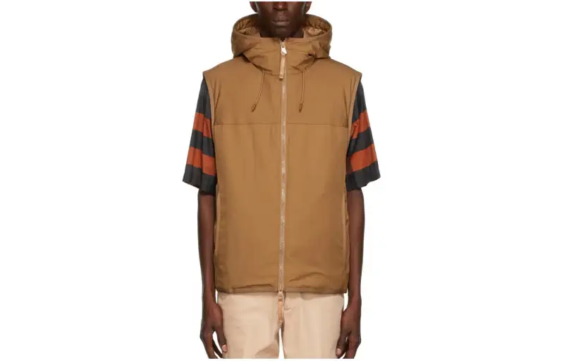 Burberry Vests Men's Khaki Hooded Non Detachable Moderate Other