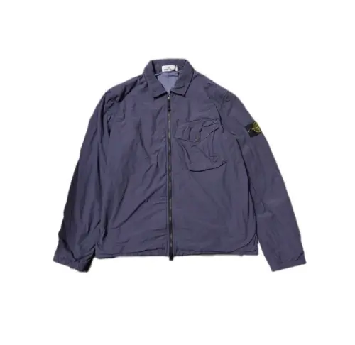 STONE ISLAND Jackets Men's Navy Blue Square Collar Moderate Other