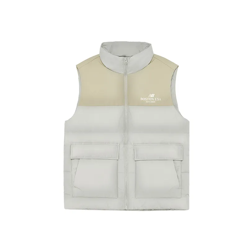 New Balance Down Vests Men's Khaki Stand Collar Thickened Other
