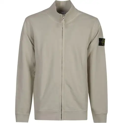 STONE ISLAND Logo Patch Zip-Up Sweatshirt