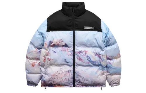 HARSH AND CRUEL Puffer Jackets Unisex Multicolor Stand Collar Thickened Other