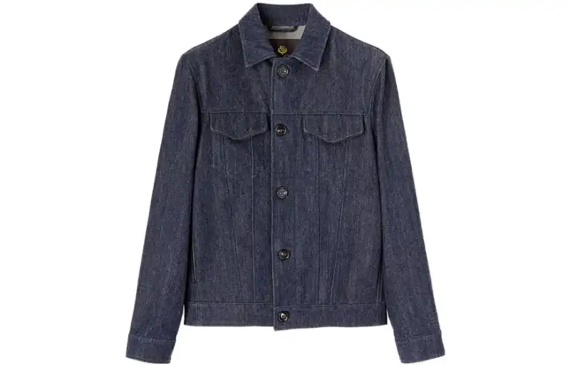 Loro Piana Jackets Men's Dark Shadow Blue Lapel Moderate Other