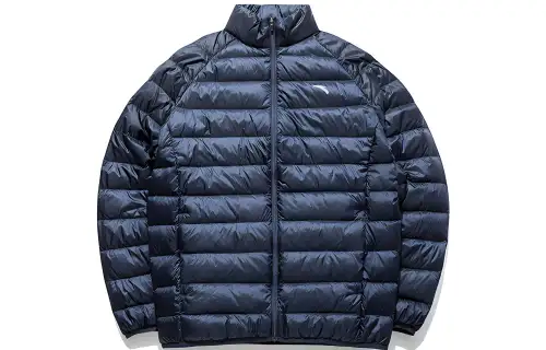 ANTA Running Collection Down Jackets Men's Navy Blue Stand Collar Thin
