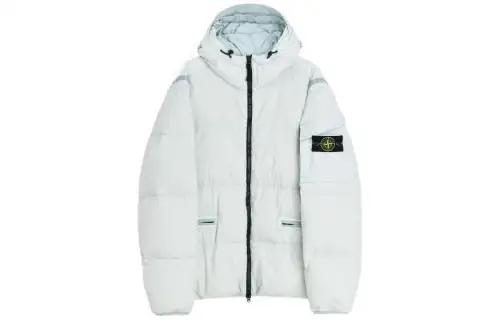 STONE ISLAND Down Jacket Winter Unisex Pearl Gray