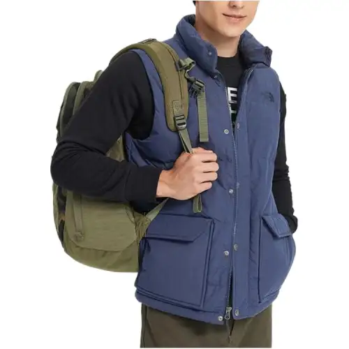 THE NORTH FACE Vests Men's Blue Stand Collar Thickened Other