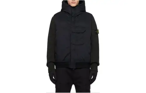 STONE ISLAND Vests Unisex Black Hooded Non Detachable Moderate Other