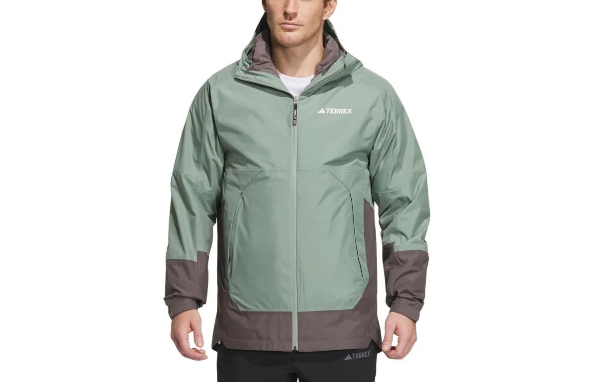 Adidas Waterproof And Windproof Windbreaker Jacket Men's Dusty Green