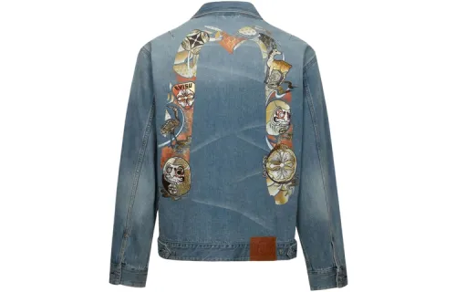 EVISU Hanafuda Daruma Daicock EMB Denim Jacket