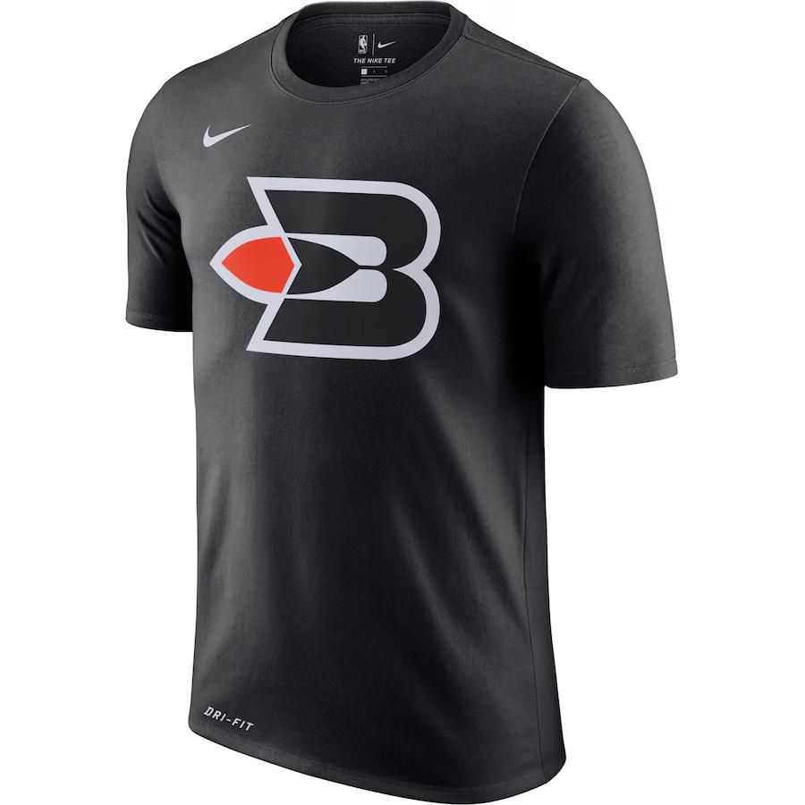 Nike Hardwood Classics Performance Logo Print Graphic Round Neck Short Sleeve T-Shirt Men's Black Los Angeles Clippers
