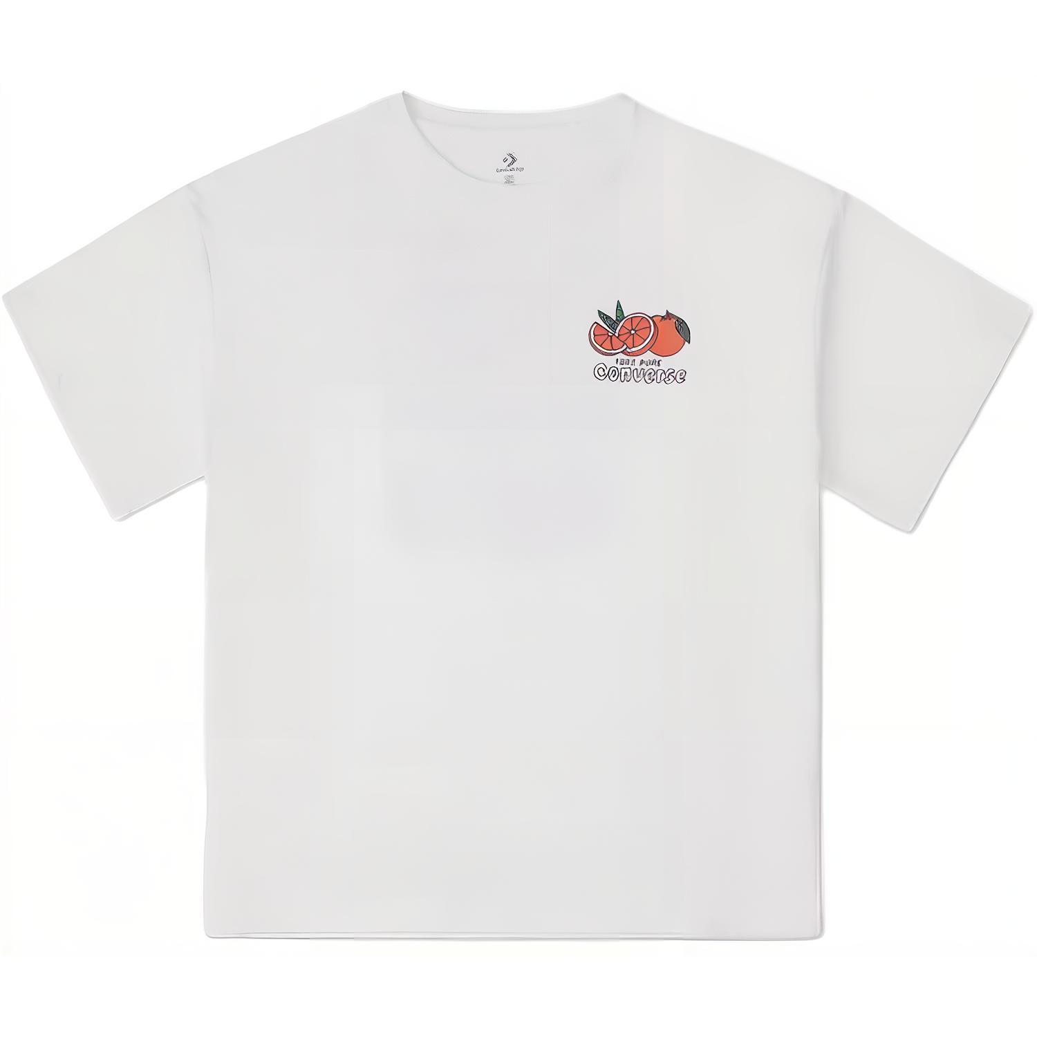 Converse T Shirts Men's White Crew Neck Moderate Straight Fit