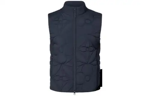 LOUIS VUITTON Vests Men's Blue Stand Collar Moderate Other