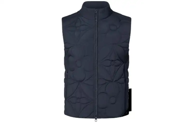 LOUIS VUITTON Vests Men's Blue Stand Collar Moderate Other