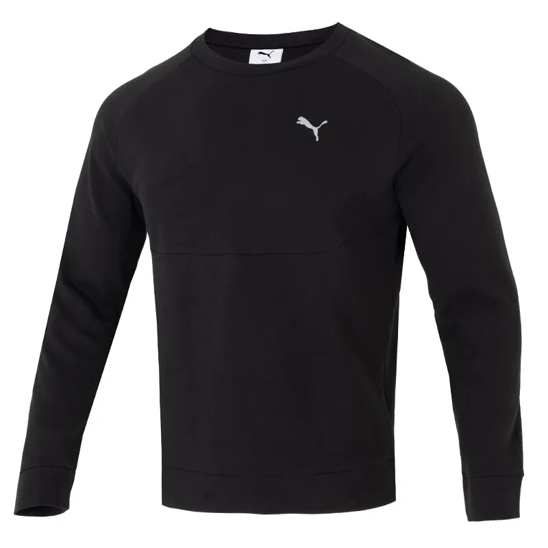 PUMA Sweatshirts Men's Black Crew Neck Moderate Regular