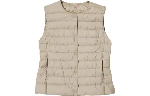 UNIQLO Vests Unisex Khaki Crew Neck Moderate Other