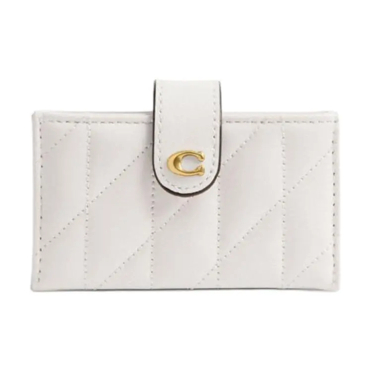 COACH Essential Nappa Leather Card Holder Regular Women's White