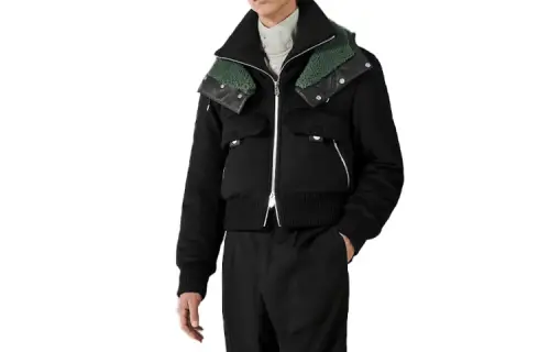 HERMES Jackets Men's Black Hooded Moderate