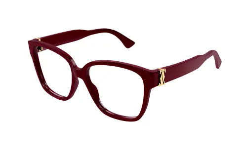 CARTIER Recycled Acetate Irregular Shape Eyeglass Frames Women's Red