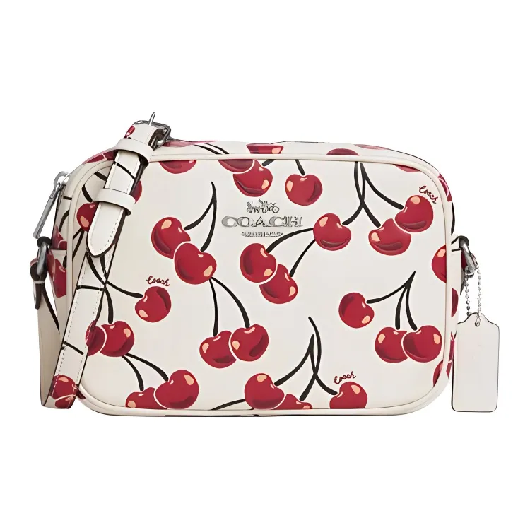 COACH Jamie Smooth Leather Shoulder Bag, Crossbody Bag Small Unisex White