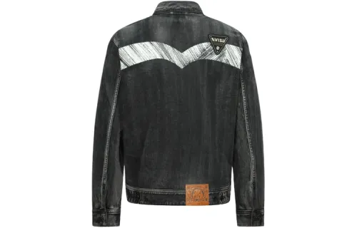 EVISU Denim Jackets Men's Denim Black Lapel Moderate Other