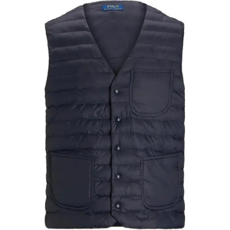 Polo Ralph Lauren Vests Men's Marine Blue V Neck Thickened Other