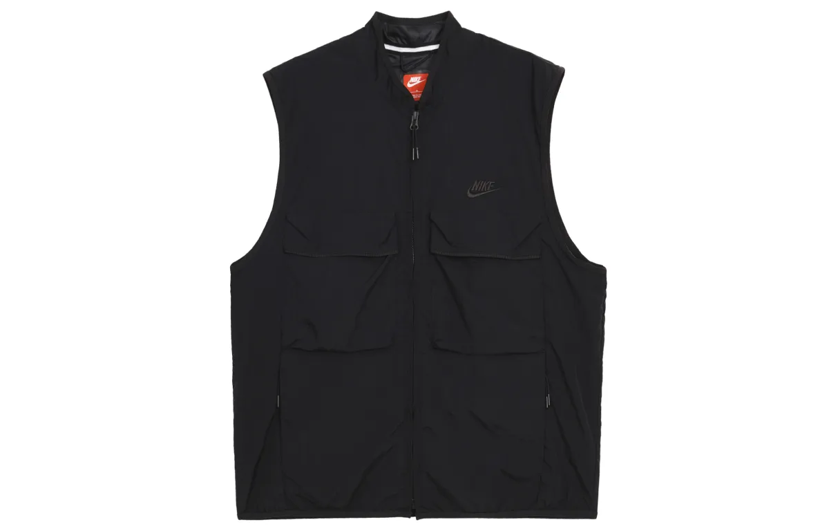 Nike Woven Vests Men's Black Stand Collar Moderate Other