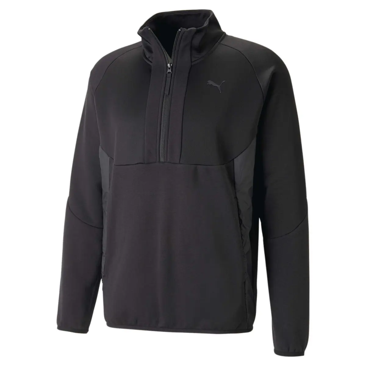 PUMA Sweatshirts Men's Black Stand Collar Moderate Straight Fit