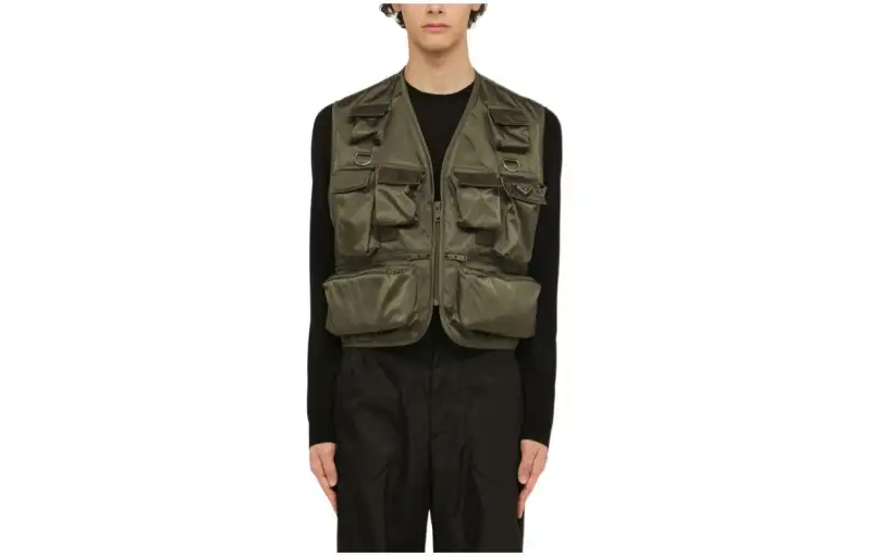PRADA SS24 Vest Men's Army Green