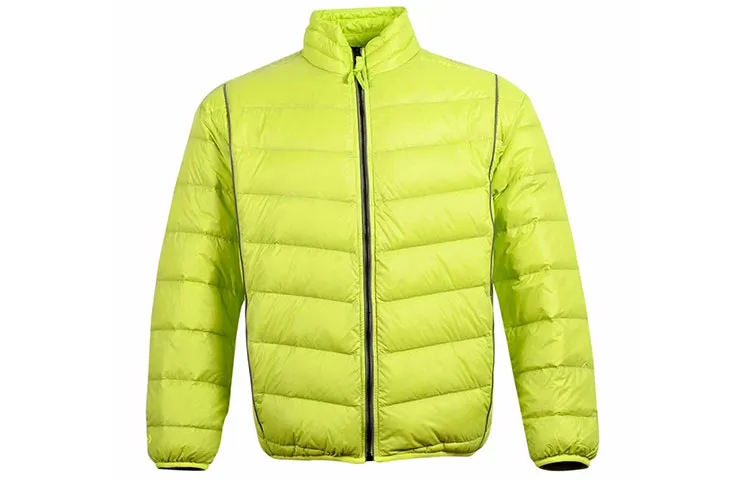 Converse Down Jackets Men's Neon Green Stand Collar Thin