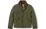 Timberland Letter Baseball Collar Puffer Jacket Men's Army Green