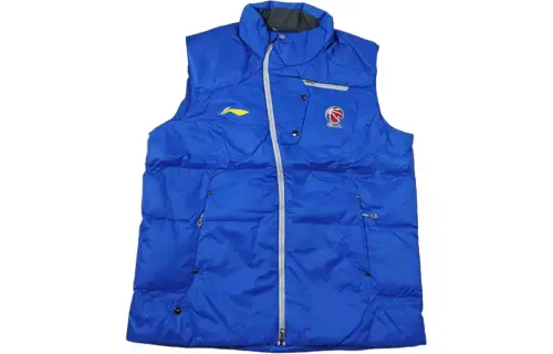 Li Ning Down Vests Unisex Blue Stand Collar Moderate Other
