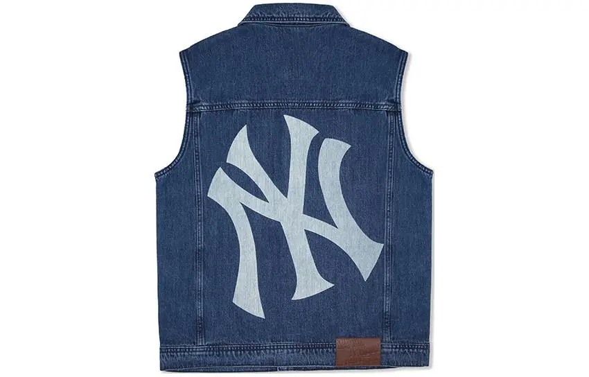 MLB New York Yankees Vests Unisex Indigo Lapel Moderate Other