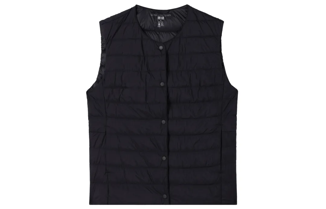 UNIQLO Vests Men's Black Crew Neck Moderate Other