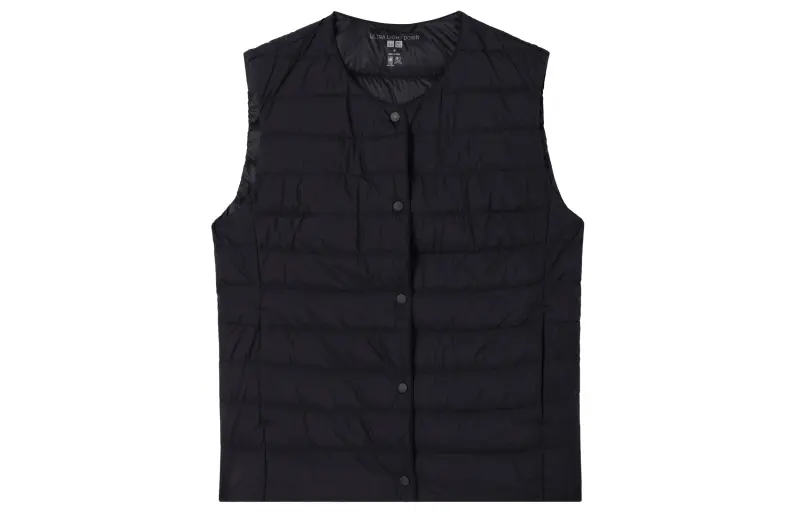 UNIQLO Vests Men's Black Crew Neck Moderate Other