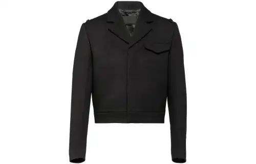 Prada notched-lapels cropped wool jacket