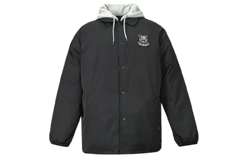 Vans Down Jackets Men's Black Hooded Moderate Straight Fit