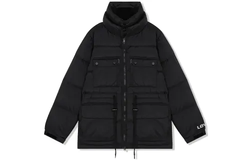 Levis Down Jackets Men's Black Stand Collar Without Hood Moderate Other