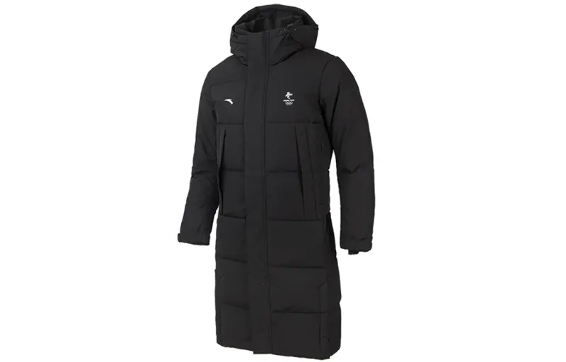 ANTA Down Jackets Men's Black Hooded Moderate
