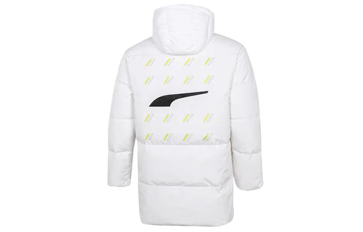 PUMA Down Jackets Men's White Hooded Moderate Straight Fit