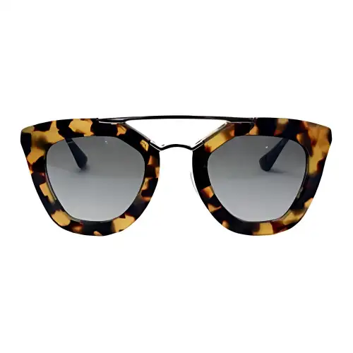 PRADA Plastic Oval Sunglasses Women's Tortoiseshell