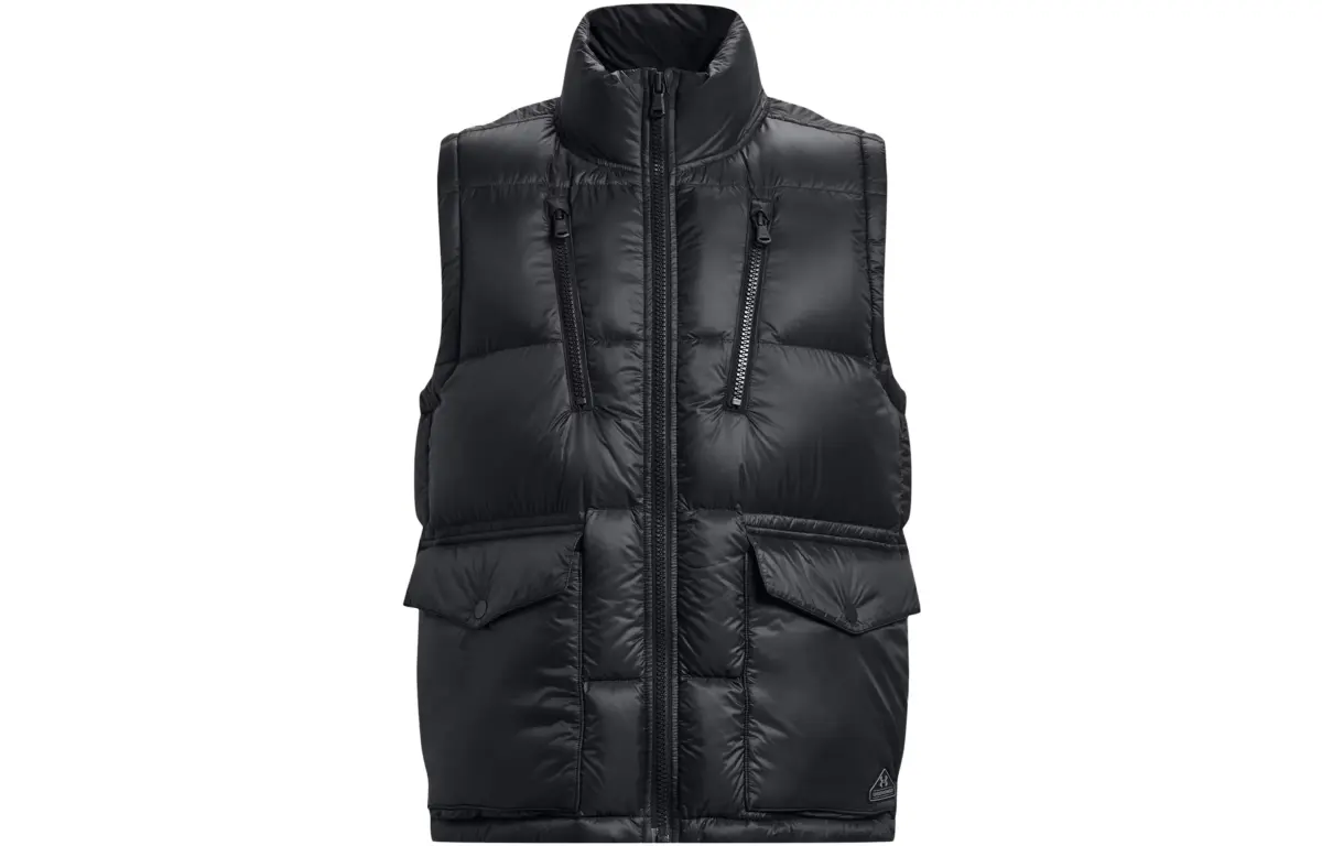 Under Armour Down Vests Men's Black Stand Collar Moderate