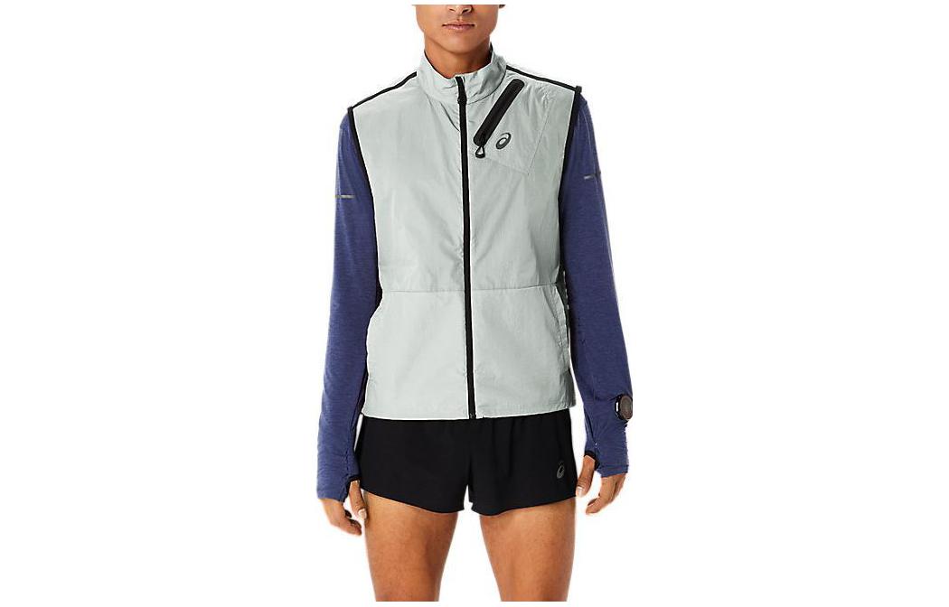 ASICS METARUN PACKABLE VEST Vests Men's Gray Stand Collar Other