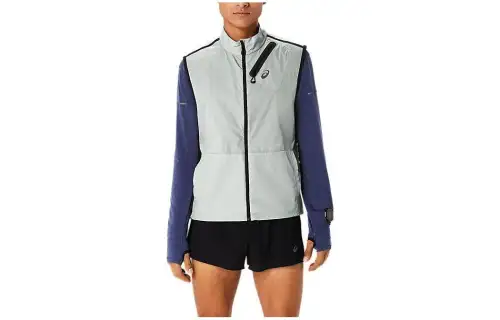 ASICS METARUN PACKABLE VEST Vests Men's Gray Stand Collar Other