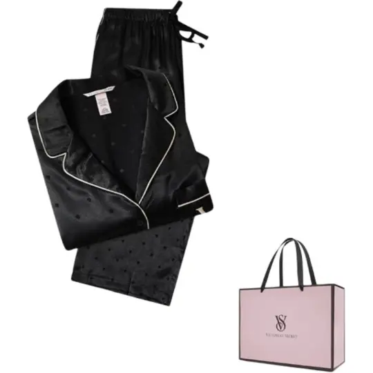 Victoria's Secret Pajama Set Women's Black