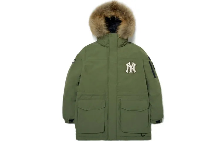 MLB Down Jacket Winter, Mid Length Unisex Green