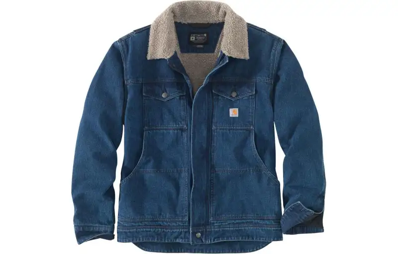 Carhartt 105478 Denim Sherpa Lined Jacket Denim Jacket Men's Beech/Blue