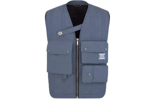 DIOR Vests Men's Blue V Neck Moderate Other