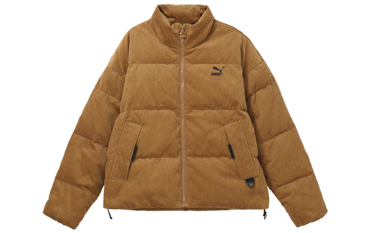 PUMA Down Jackets Unisex Earth Yellow Stand Collar Moderate Other