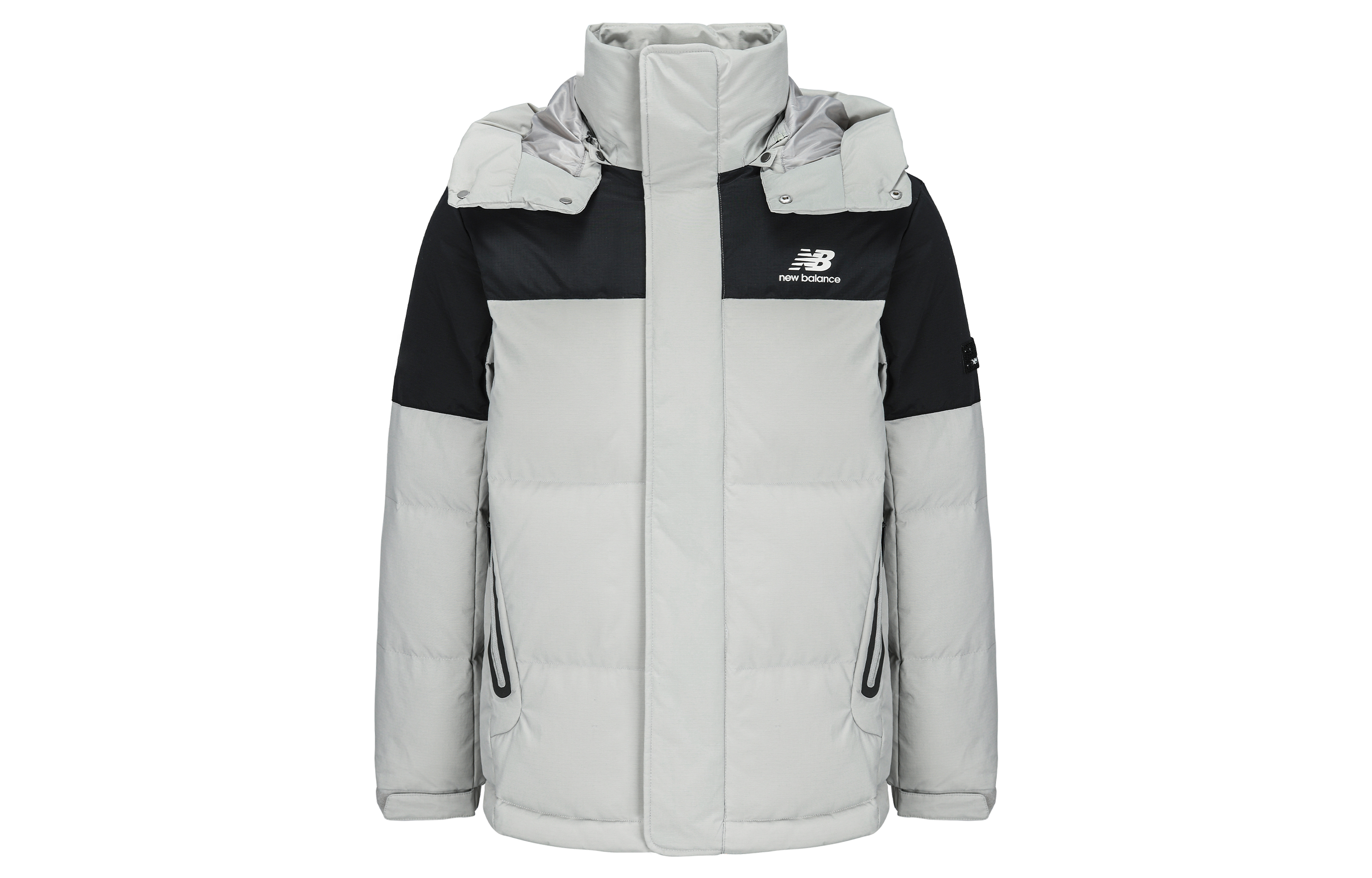 Мужская куртка New Balance зимняя пуховая (светло-серая)