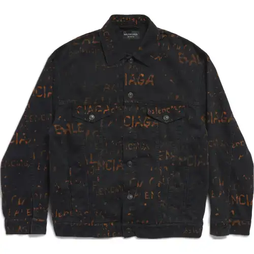 Balenciaga FW24 Denim Jacket Loose Fit Unisex Black