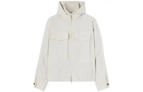 Loro Piana Jackets Men's White Hooded Moderate Other